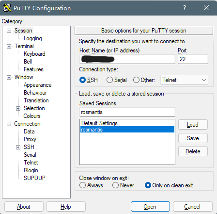 PuTTY Config